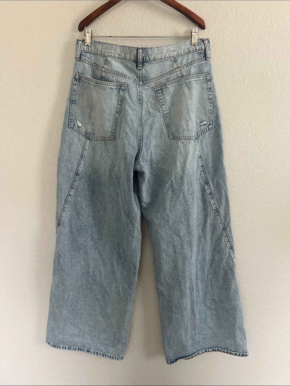 rag & bone Light Blue Wide Leg Flare Jeans - Picture 3 of 13
